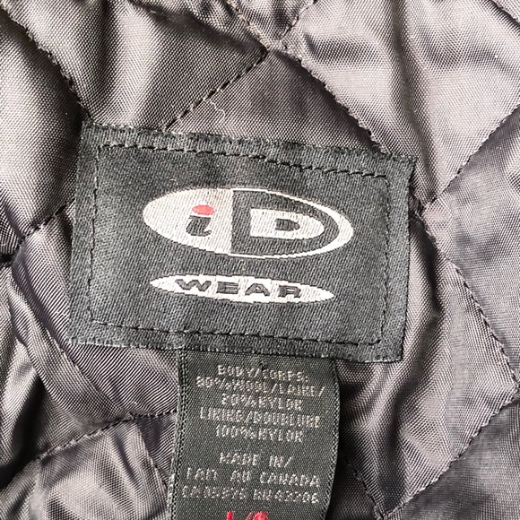 ID Wear Men’s Charcoal Wool Blend Full Zip Jacket Size Large - Picture 9 of 9